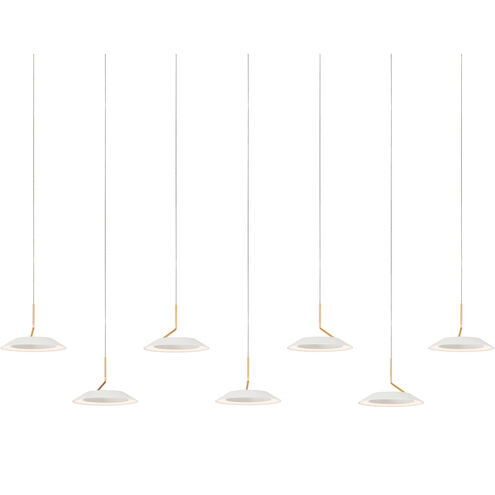 Royyo LED 6.5 inch Matte white with gold Pendant Ceiling Light